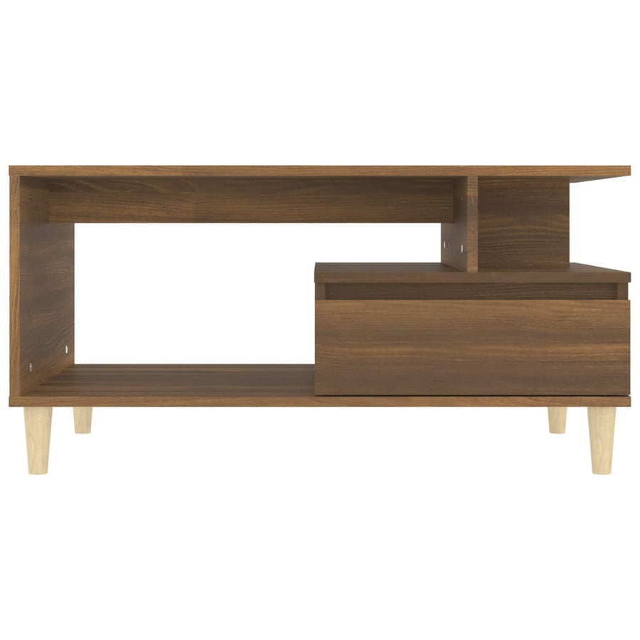 Salontafel 90X49X45 Cm Bewerkt Hout Bruineiken bruin eikenkleur