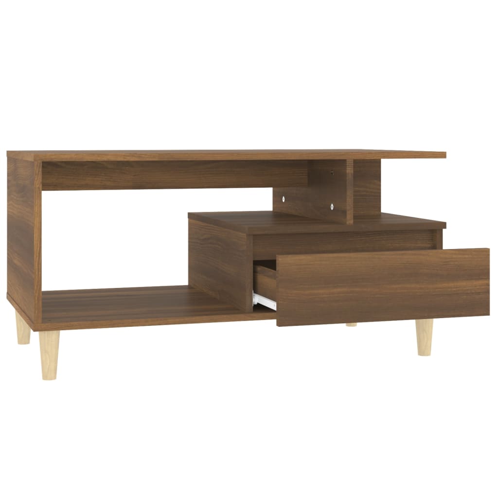 Salontafel 90X49X45 Cm Bewerkt Hout Bruineiken bruin eikenkleur