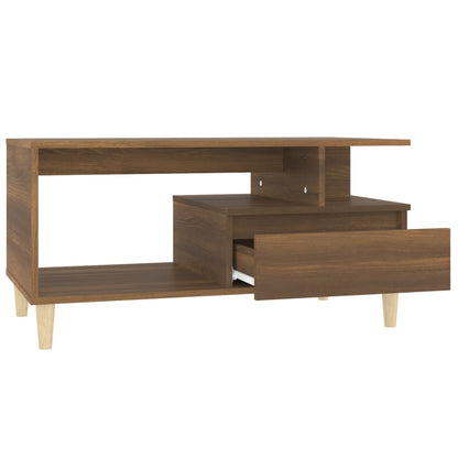 Salontafel 90X49X45 Cm Bewerkt Hout Bruineiken bruin eikenkleur