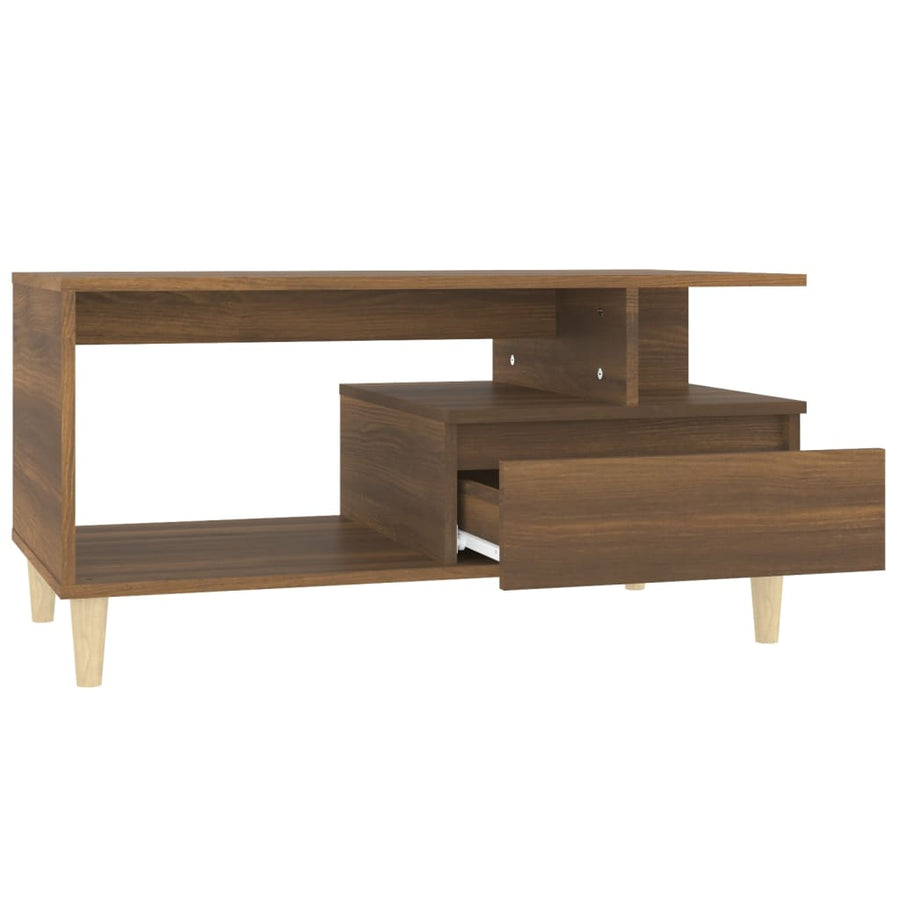 Salontafel 90X49X45 Cm Bewerkt Hout Bruineiken bruin eikenkleur
