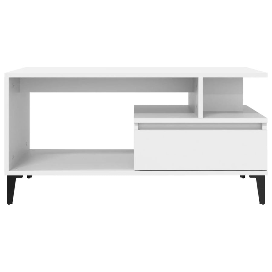 Salontafel 90X49X45 Cm Bewerkt Hout Wit