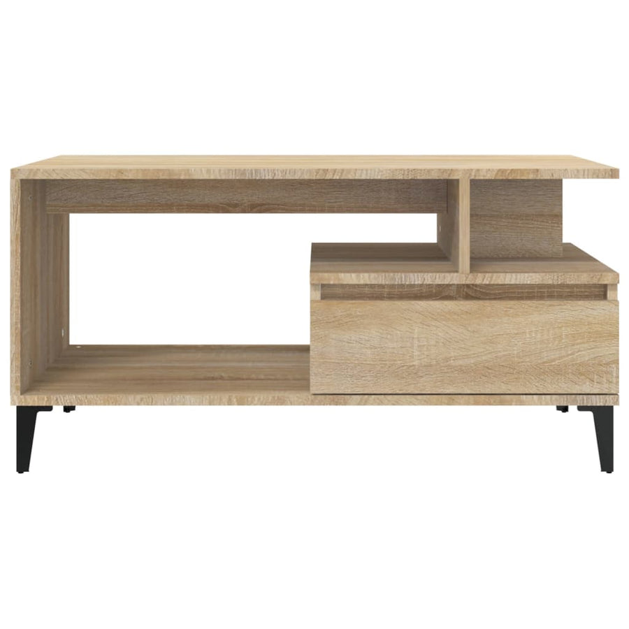 Salontafel 90X49X45 Cm Bewerkt Hout Kleurig Sonoma eiken