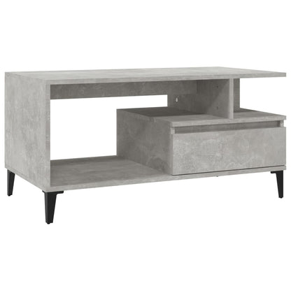 Salontafel 90X49X45 Cm Bewerkt Hout Betongrijs