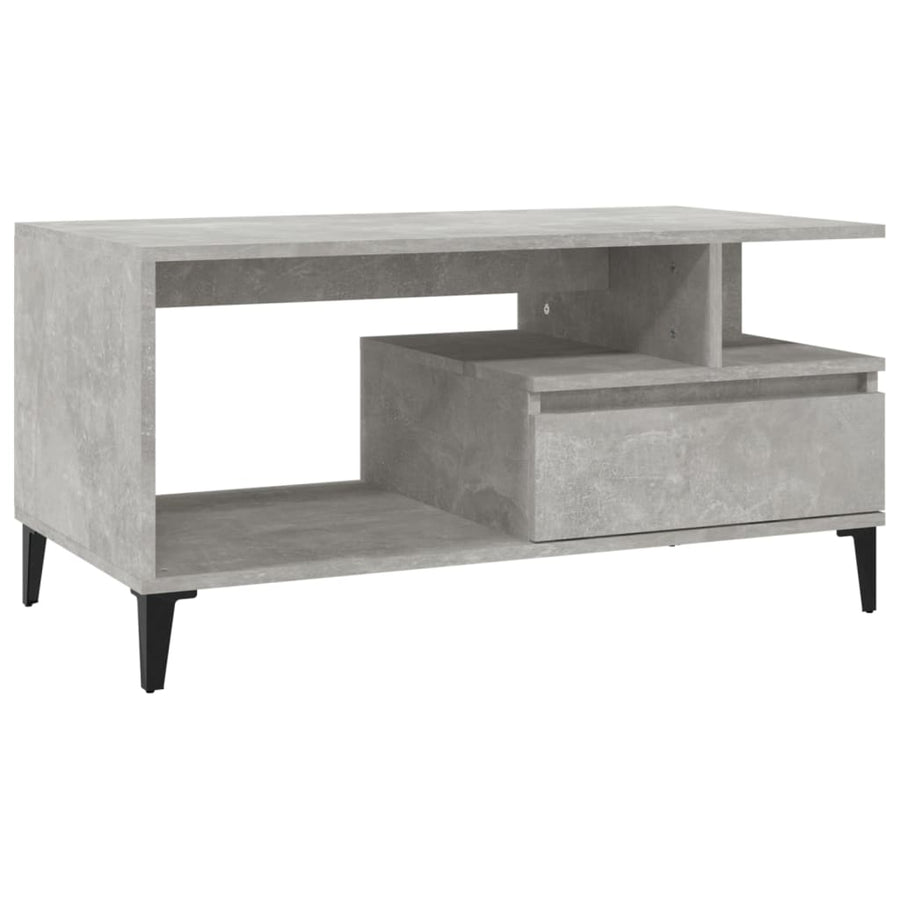 Salontafel 90X49X45 Cm Bewerkt Hout Betongrijs