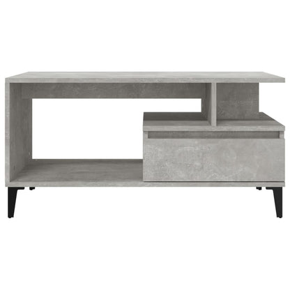 Salontafel 90X49X45 Cm Bewerkt Hout Betongrijs