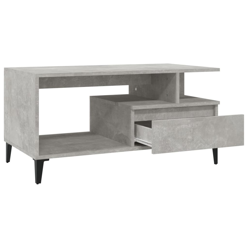 Salontafel 90X49X45 Cm Bewerkt Hout Betongrijs