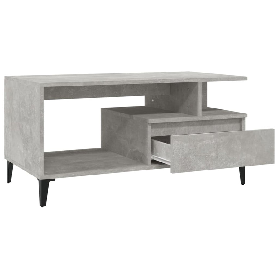 Salontafel 90X49X45 Cm Bewerkt Hout Betongrijs