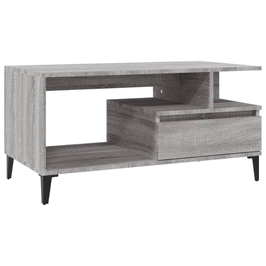Salontafel 90X49X45 Cm Bewerkt Hout Grijs sonoma