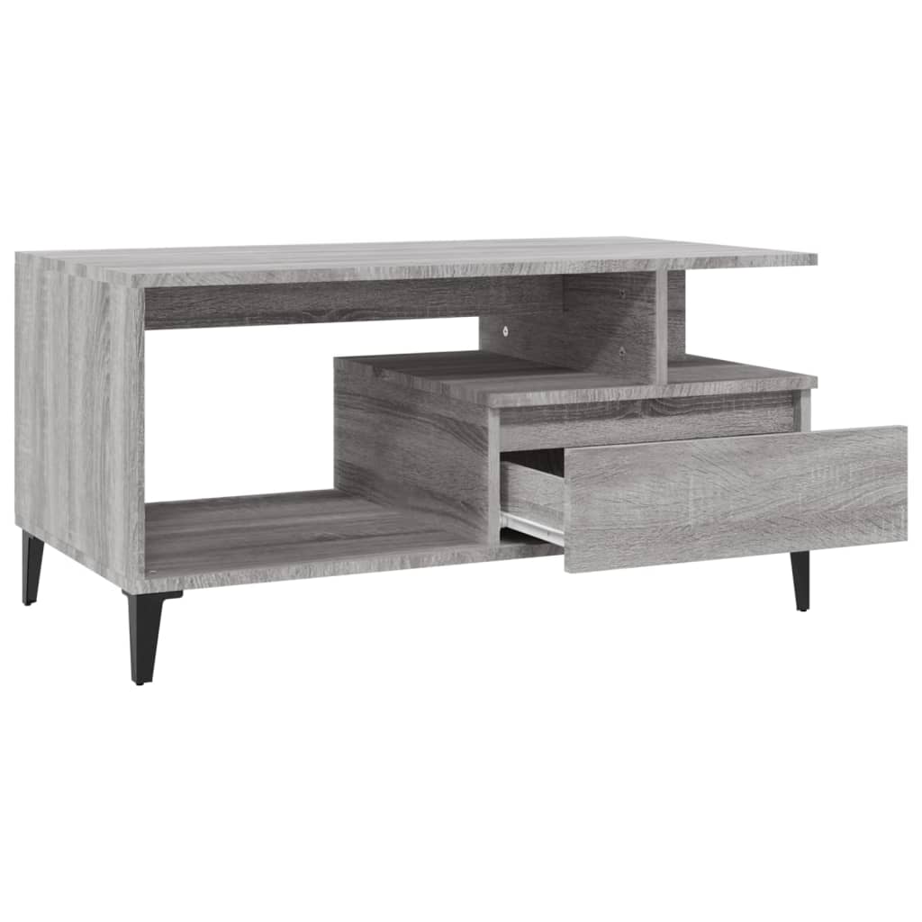 Salontafel 90X49X45 Cm Bewerkt Hout Grijs sonoma