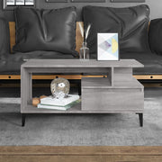 Coffee table 90x49x45 cm engineered wood grey Sonoma