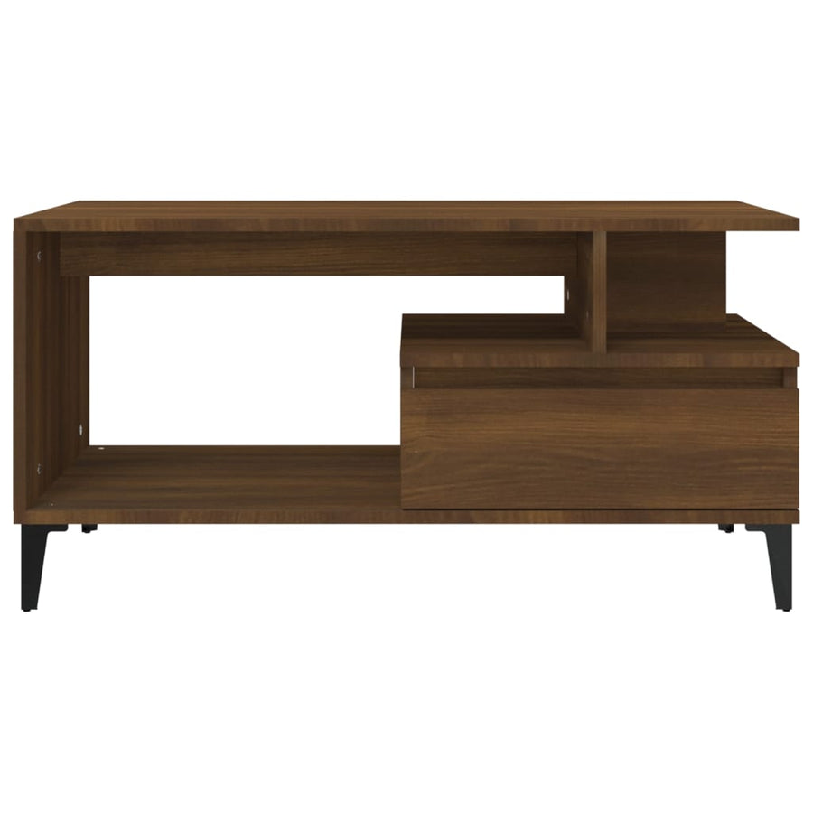 Salontafel 90X49X45 Cm Bewerkt Hout Bruineiken bruin eikenkleur