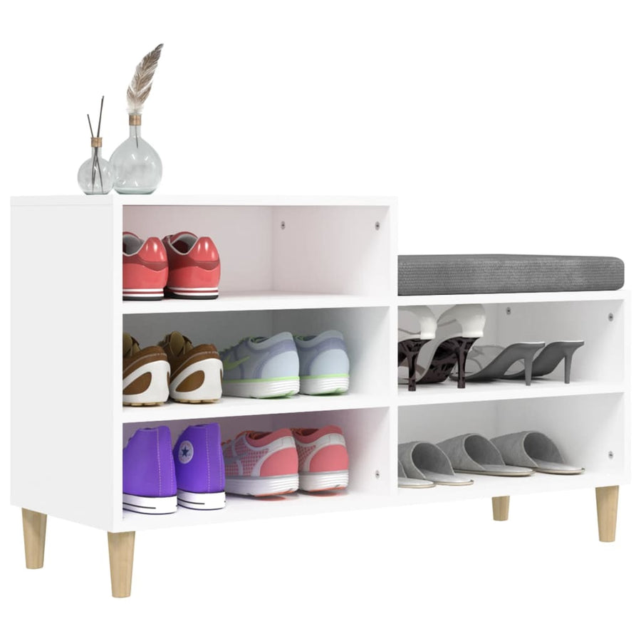 Schoenenkast 102X36X60 Cm Bewerkt Hout Wit