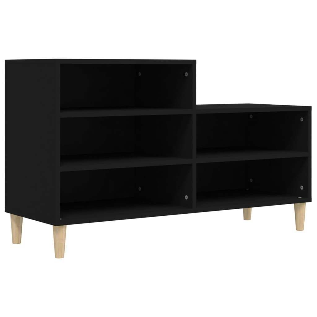 Schoenenkast 02X36X60 Cm Bewerkt Hout Zwart
