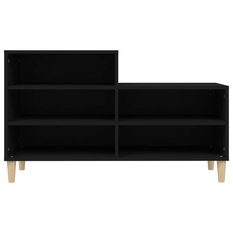 Schoenenkast 02X36X60 Cm Bewerkt Hout Zwart