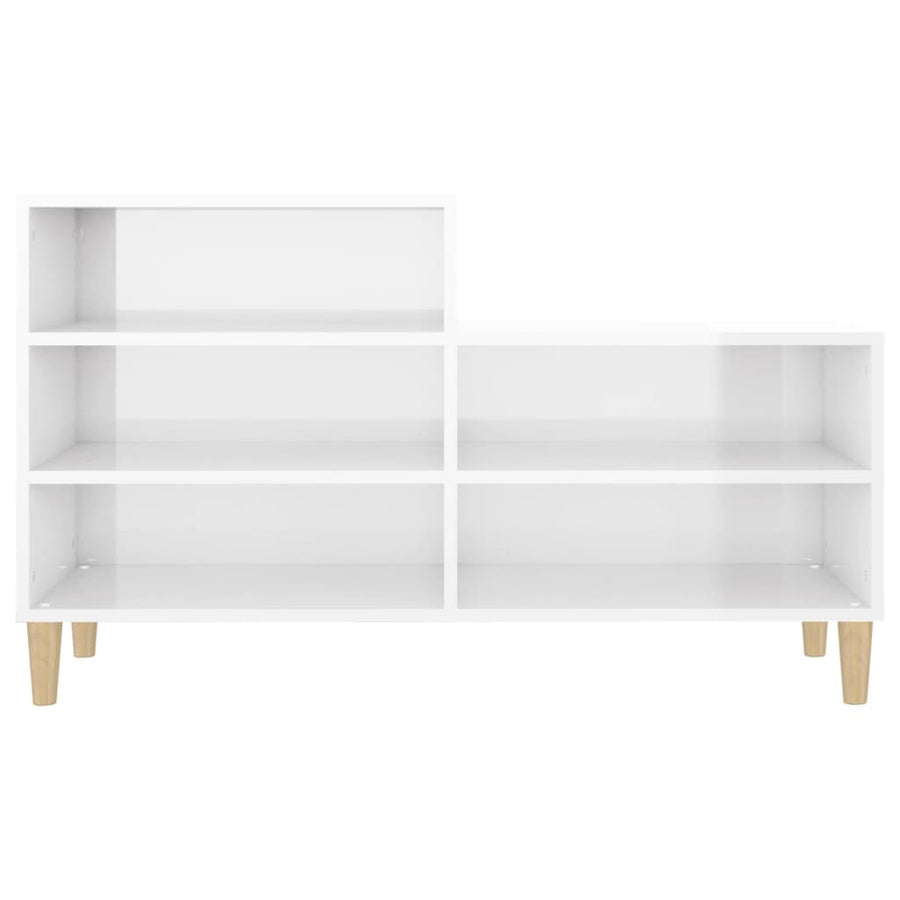 Schoenenkast 102X36X60 Cm Bewerkt Hout Hoogglans Wit