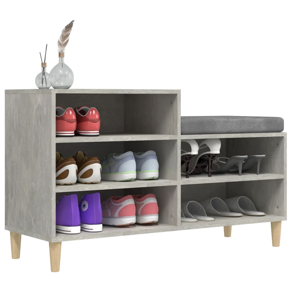 Schoenenkast 02X36X60 Cm Bewerkt Hout Betongrijs