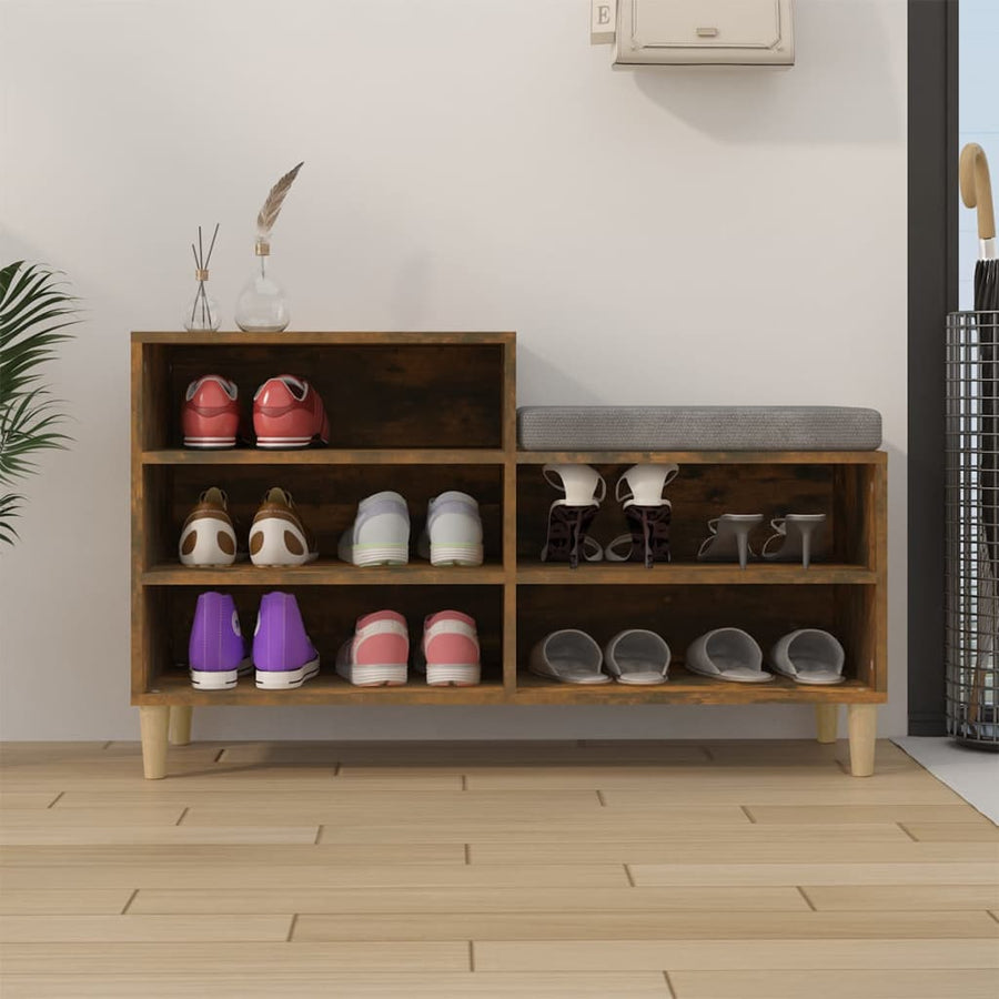 Schoenenkast 102X36X60 Cm Bewerkt Hout Gerookt Eikenkleurig