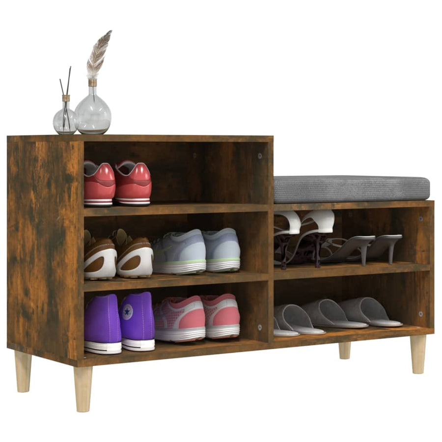 Schoenenkast 102X36X60 Cm Bewerkt Hout Gerookt Eikenkleurig