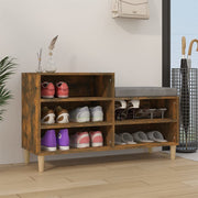 Schoenenkast 102x36x60 cm bewerkt hout gerookt eiken