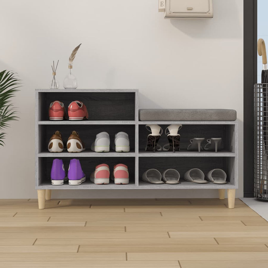 Schoenenkast 102X36X60 Cm Bewerkt Hout Sonoma Grijs