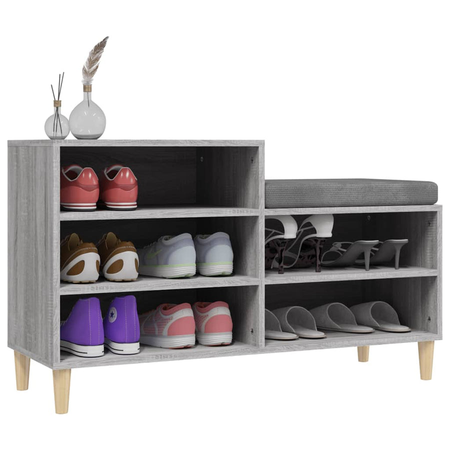 Schoenenkast 102X36X60 Cm Bewerkt Hout Sonoma Grijs