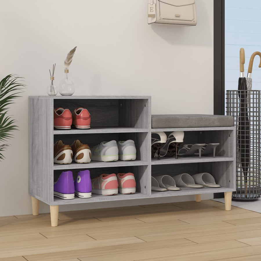 Schoenenkast 102X36X60 Cm Bewerkt Hout Sonoma Grijs