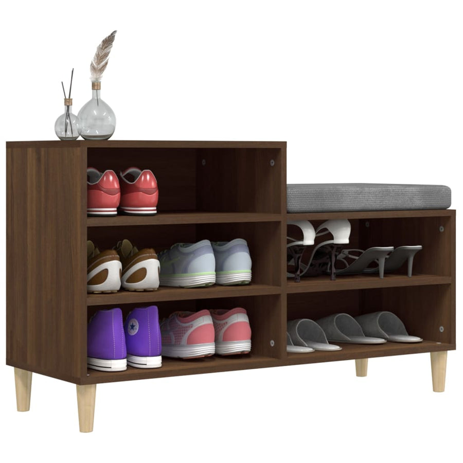 Schoenenkast 02X36X60 Cm Bewerkt Hout Bruin Eikenkleur Bruineiken