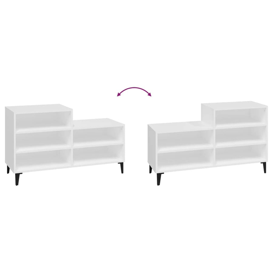 Schoenenkast 102X36X60 Cm Bewerkt Hout Wit