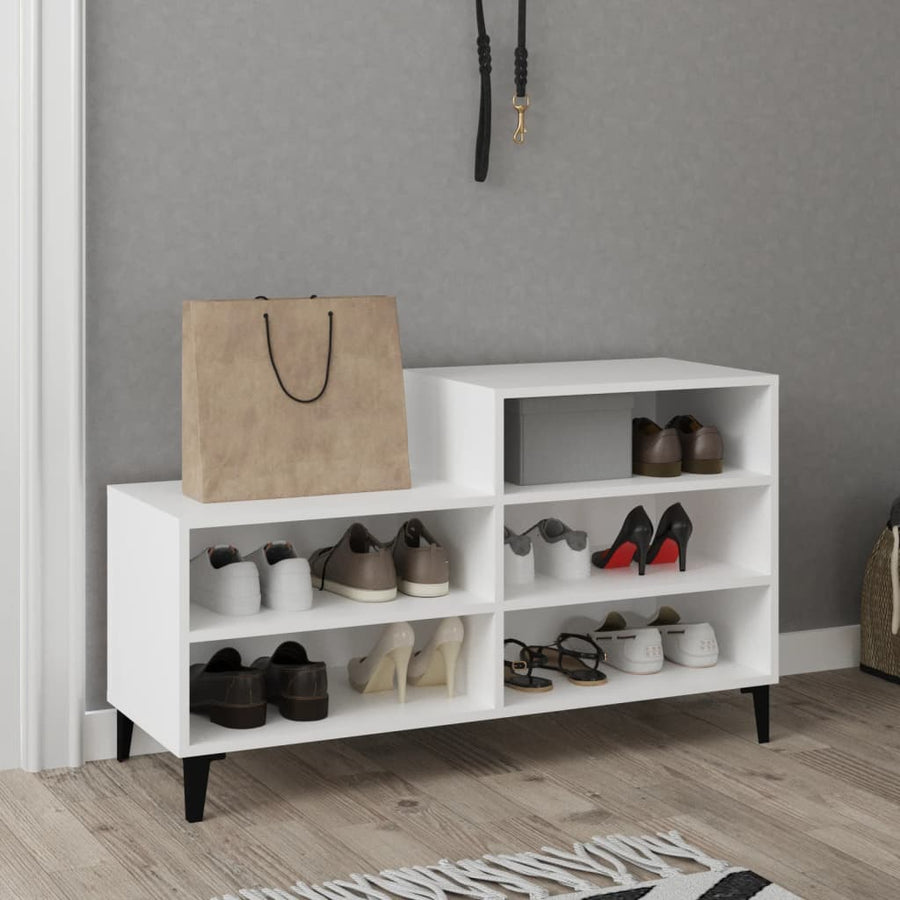 Schoenenkast 102X36X60 Cm Bewerkt Hout Wit