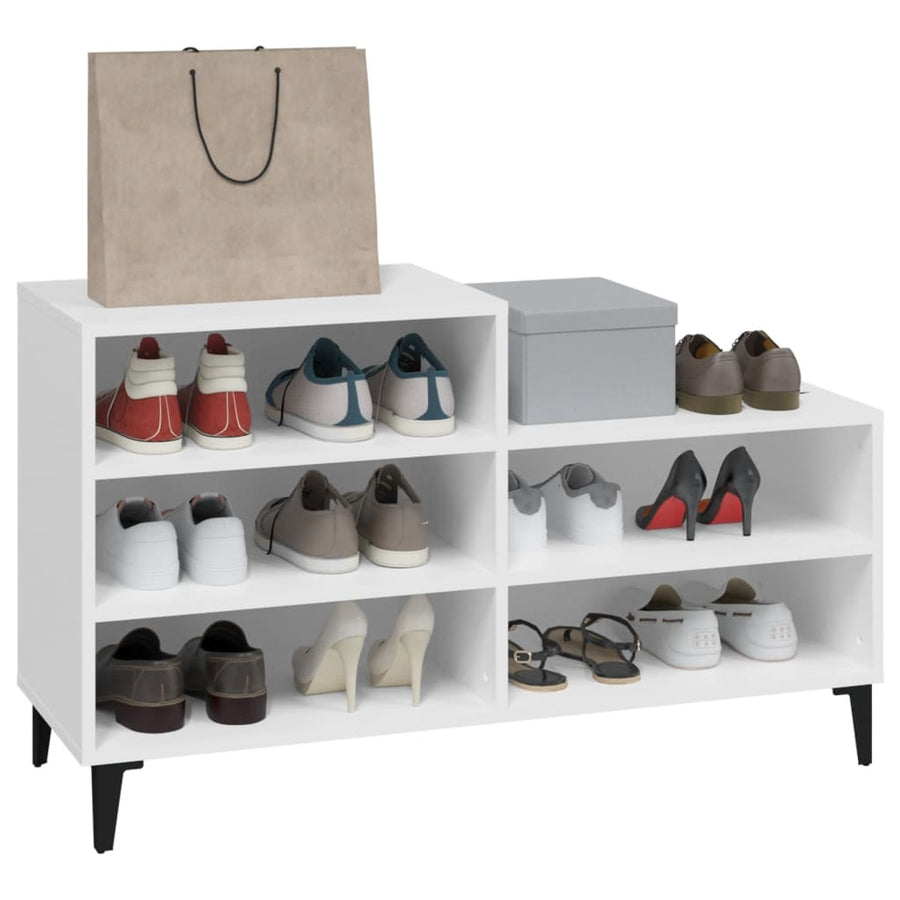 Schoenenkast 102X36X60 Cm Bewerkt Hout Wit