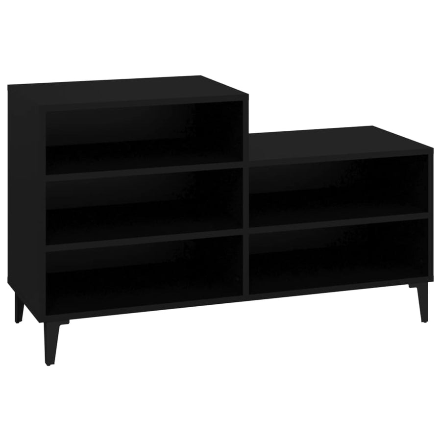 Schoenenkast 02X36X60 Cm Bewerkt Hout Zwart