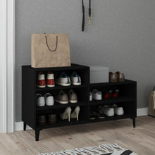 Schoenenkast 02X36X60 Cm Bewerkt Hout Zwart