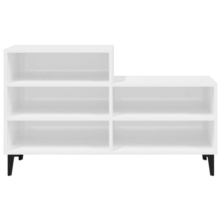 Schoenenkast 102X36X60 Cm Bewerkt Hout Hoogglans Wit