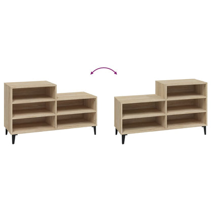 Schoenenkast 02X36X60 Cm Bewerkt Hout Kleurig Sonoma eiken
