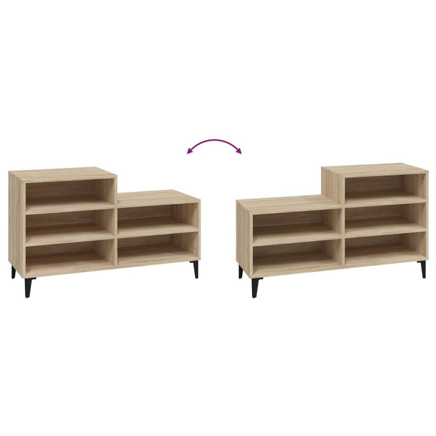 Schoenenkast 02X36X60 Cm Bewerkt Hout Kleurig Sonoma eiken