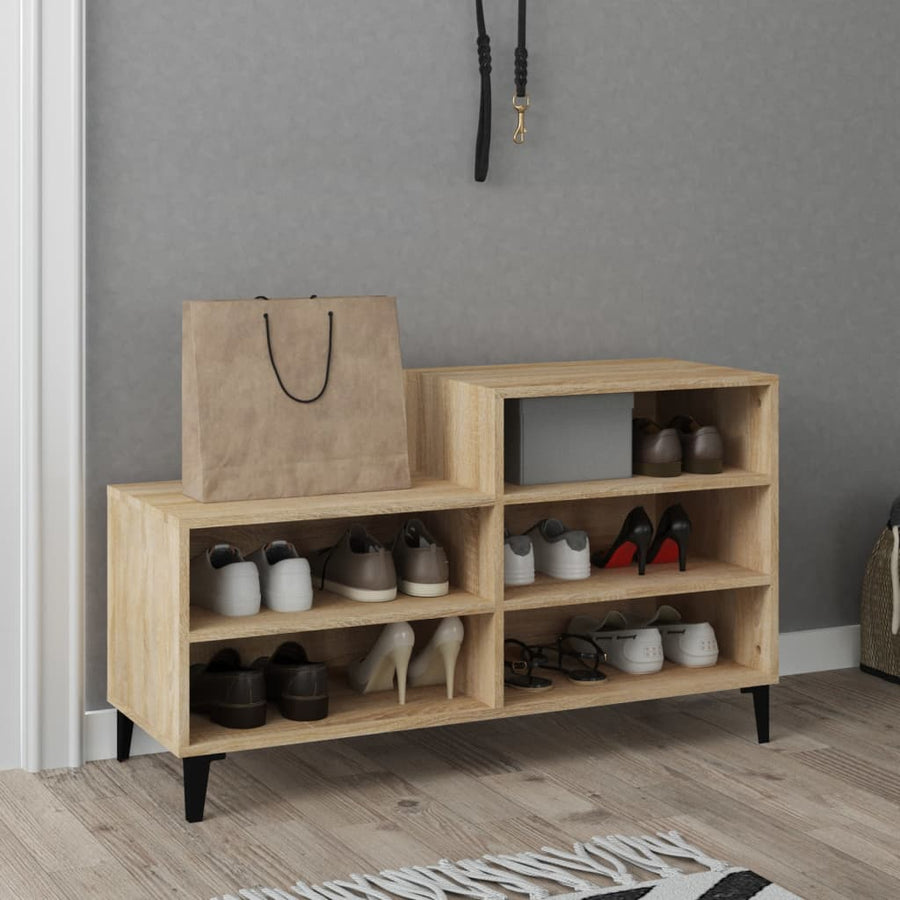 Schoenenkast 02X36X60 Cm Bewerkt Hout Kleurig Sonoma eiken