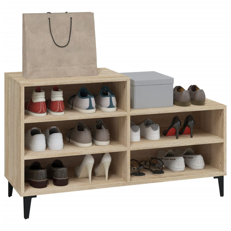 Schoenenkast 02X36X60 Cm Bewerkt Hout Kleurig Sonoma eiken