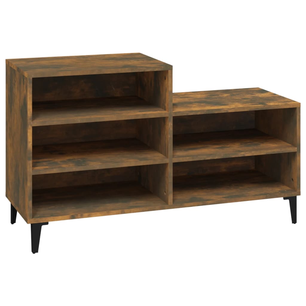 Schoenenkast 02X36X60 Cm Bewerkt Hout Kleurig Gerookt eiken