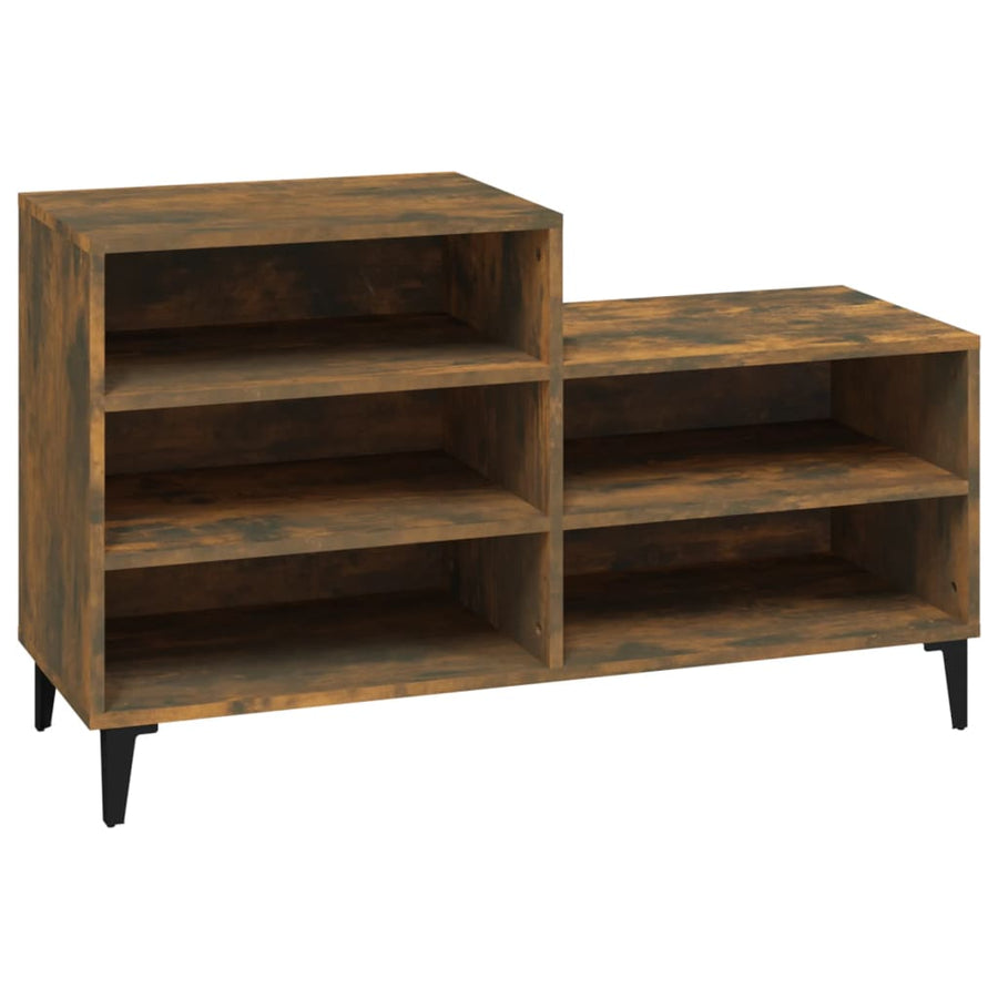 Schoenenkast 02X36X60 Cm Bewerkt Hout Kleurig Gerookt eiken