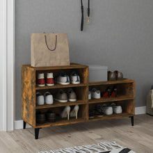 Schoenenkast 02X36X60 Cm Bewerkt Hout Kleurig Gerookt eiken