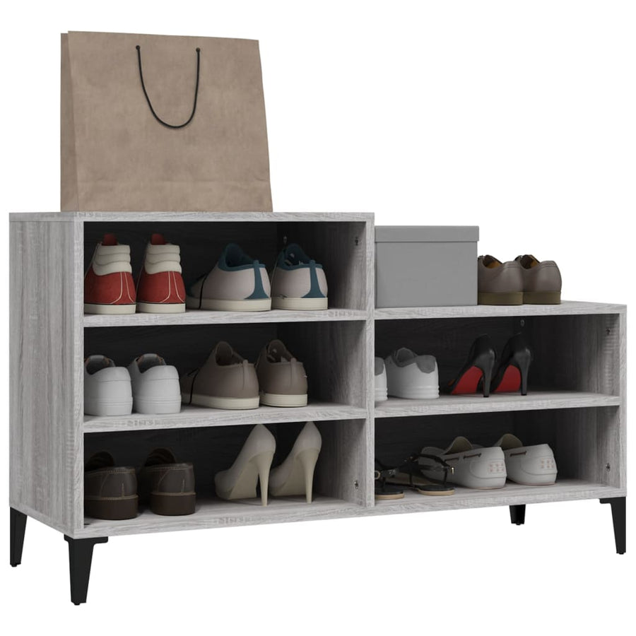 Schoenenkast 02X36X60 Cm Bewerkt Hout Sonoma Grijs Grijs sonoma