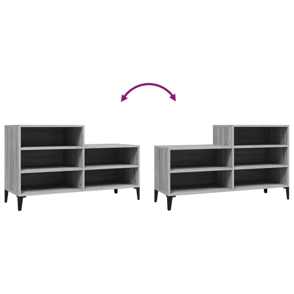 Schoenenkast 02X36X60 Cm Bewerkt Hout Sonoma Grijs Grijs sonoma