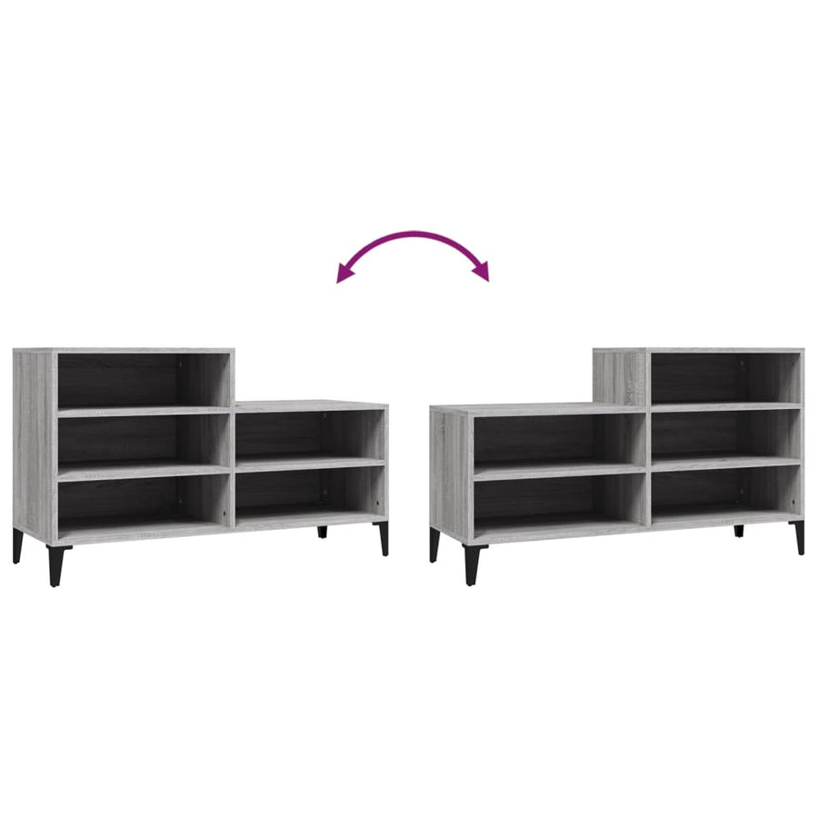 Schoenenkast 02X36X60 Cm Bewerkt Hout Sonoma Grijs Grijs sonoma