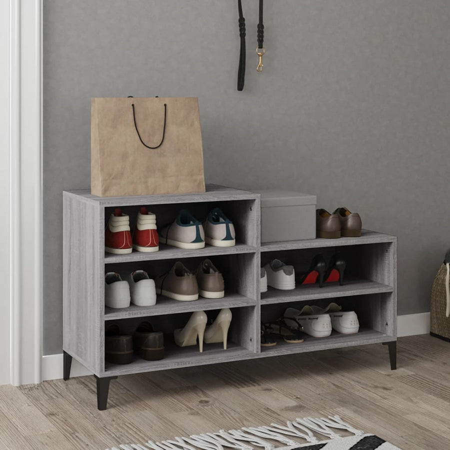 Schoenenkast 02X36X60 Cm Bewerkt Hout Sonoma Grijs Grijs sonoma