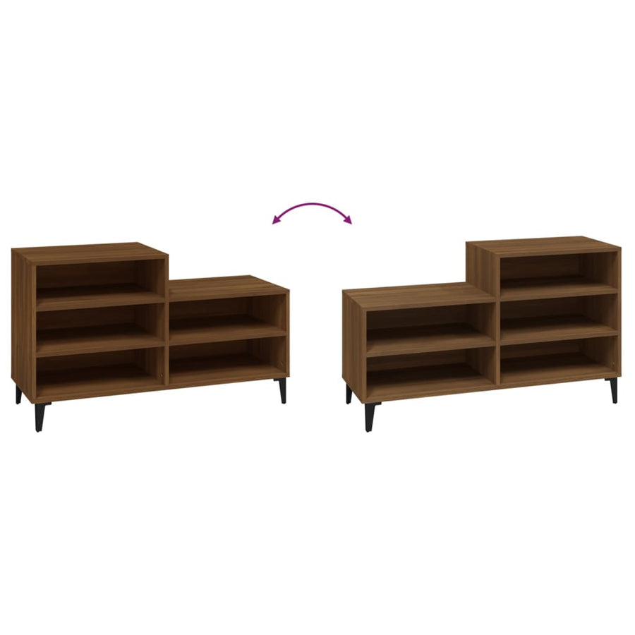 Schoenenkast 102X36X60 Cm Bewerkt Hout Bruin Eikenkleur