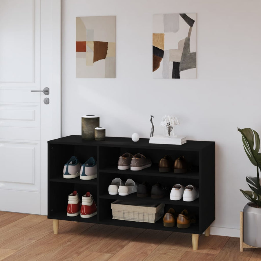 Schoenenkast 102X36X60 Cm Bewerkt Hout Zwart