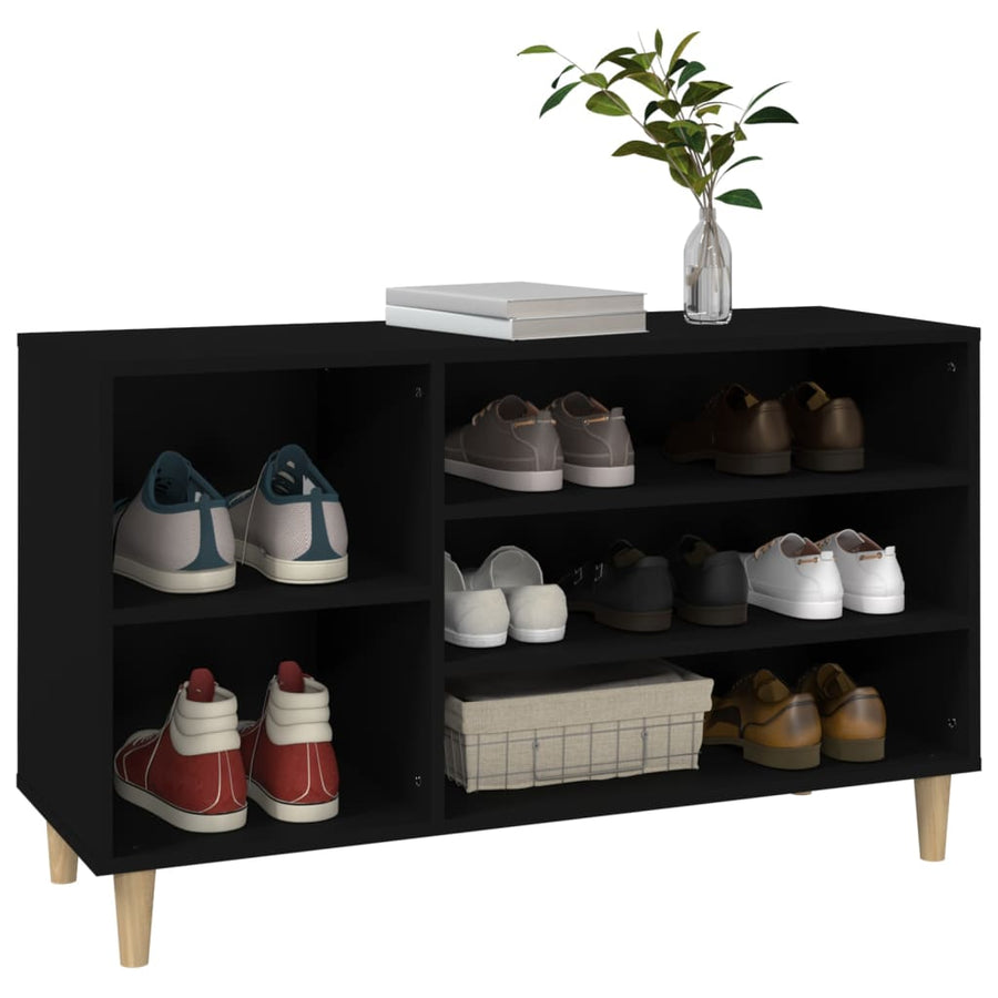 Schoenenkast 102X36X60 Cm Bewerkt Hout Zwart