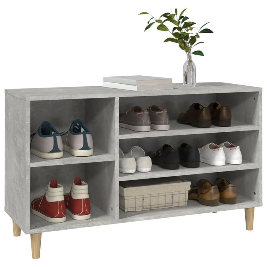 Schoenenkast 02X36X60 Cm Bewerkt Hout Betongrijs