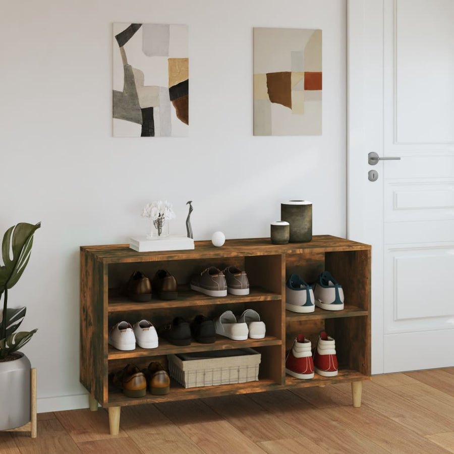 Schoenenkast 102X36X60 Cm Bewerkt Hout Gerookt Eikenkleurig