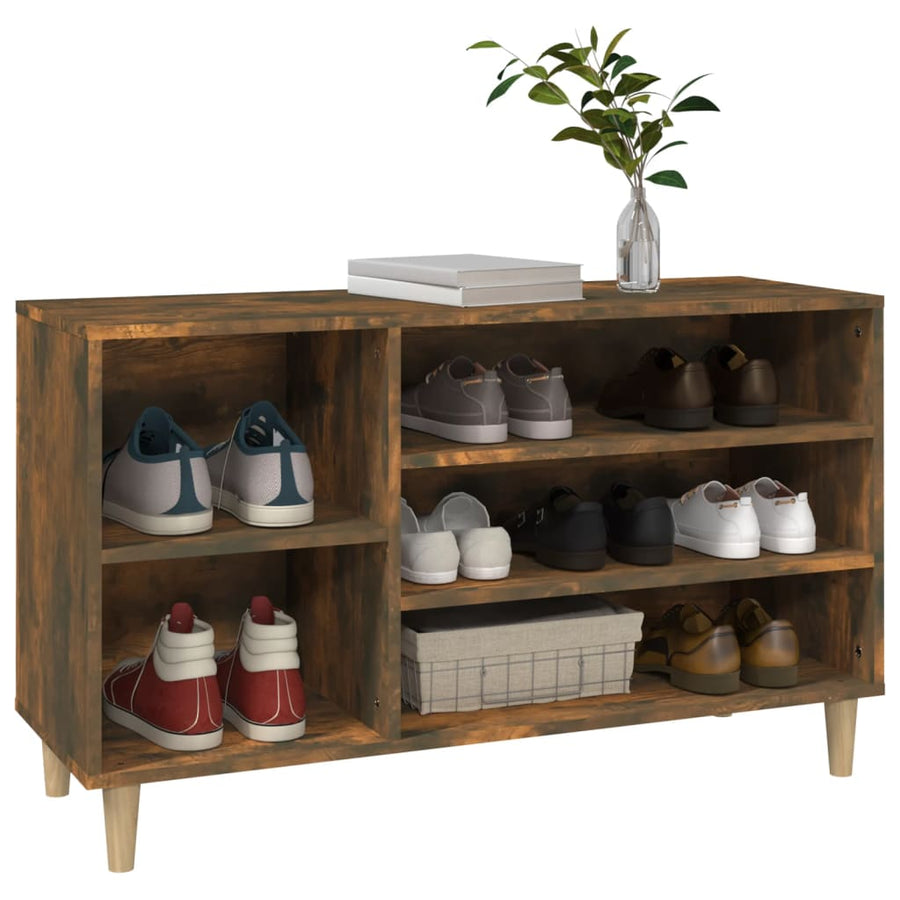 Schoenenkast 102X36X60 Cm Bewerkt Hout Gerookt Eikenkleurig